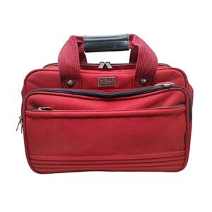 vintage ricardo beverly hills red sundries, toiletries carry travel satchel bag